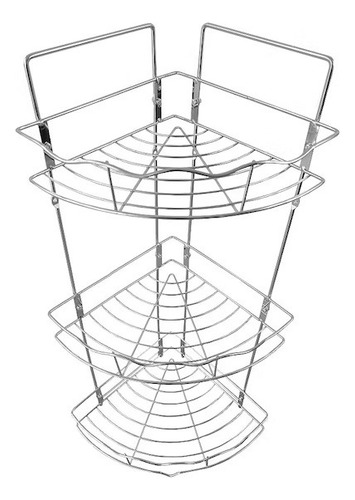Cesta De Esquina Con 3 Niveles Curvo Para Baño - Cocina