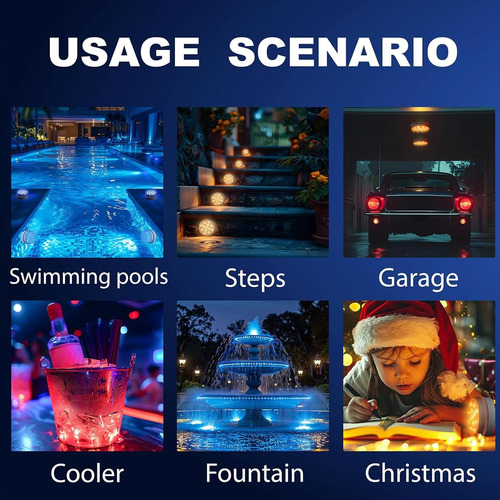Paquete De 2 Luces De Alberca Recargables Por Usb, Luces Dec