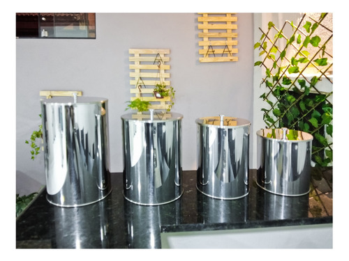 Lixeira Com Tampa De Inox 20x25 07 Litros