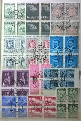 Argentina, Lote 12 Cuadritos Pde Año 1956 Completo L14213