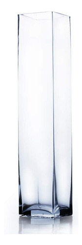 Florero Cuadrado Jarron Cristal Evento 60 X 12.5 Cms 4 Pzas