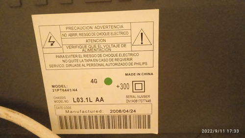 Imagen 5 de 5 de Televisor Culon Marca Philips 21' Pt 64441