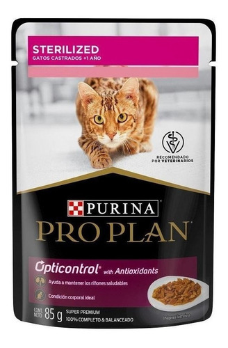 Imagen 1 de 1 de Alimento Pro Plan OptiRenal Sterilized para gato adulto sabor pollo en sobre de 85g