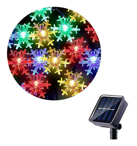 Luces Guirnalda Led Hielo Cristal Panel Solar Multicolor