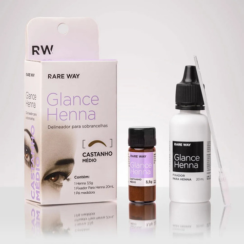Combo Henna P/ Sobrancelhas 10un Castanho Médio 3,5g