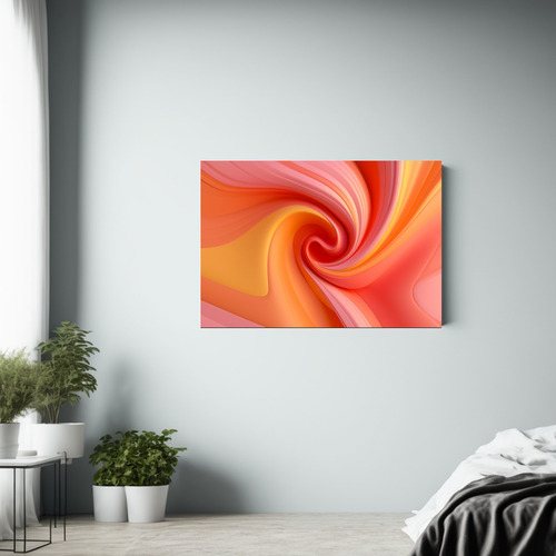 50x40cm Cuadro Vintage Abstracto En Tonos Rosa, Durazno Y Am
