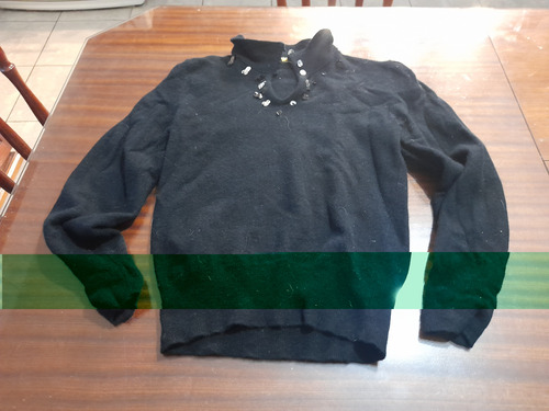 Sweter Negro Bremer Con Aplicaciones T Small