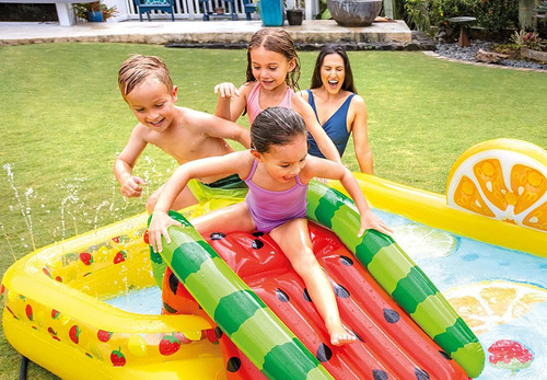 Piscina Inflable C/ Tobogán P/ Niños +2 Años 2.44x1.91mx91cm