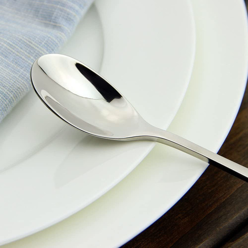 Cuchara De Mango Largo, 22 Cms, Acero Inoxidable Juego De 6