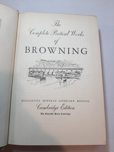 Antiguo Libro Obras Poéticas Completas Browning Ing Ro 1648
