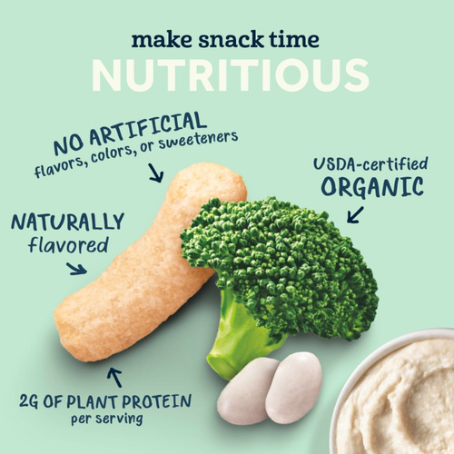 Gerber Lil Crunchies Organic Para Niños Sabor Brocoli-queso Sabor Cheddar Broccoli