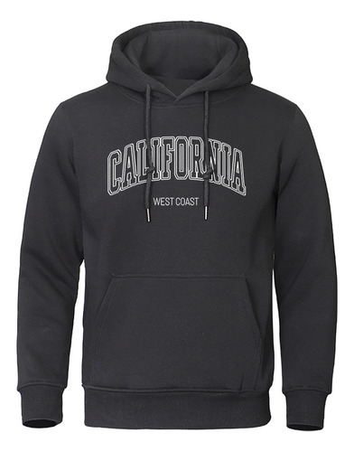 California West Coast Letter Print Hoodie (en Inglés)