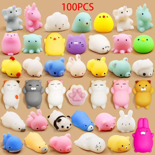 100 Juguetes Antiestrés Suaves, Mini Animales Antiestrés