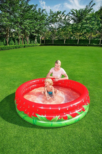 Imagen 2 de 7 de Pileta Inflable 3 Aro Frutilla 160x38 Cm Bestway 51145 Edu