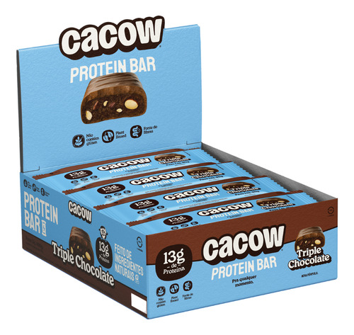 Protein Bar Triple Chocolate Cacow Display 12x40g
