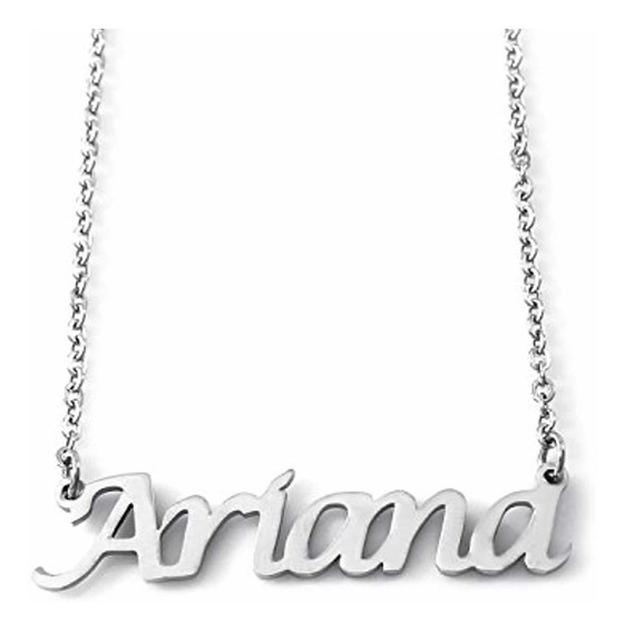 Silver Tone Zacria Lilly Custom Name Necklace Personalized