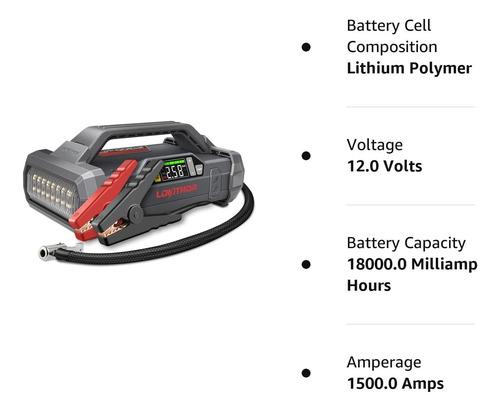 Ja300 Arrancador Con Compresor De Aire, 1500 Amp 12 V Baterí