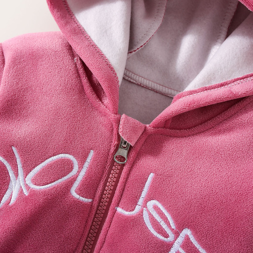 Conjunto De Sudadera Rosa Con Capucha Para Niña 4-5 Años Rosa Chicle Floreado 4-5 Años