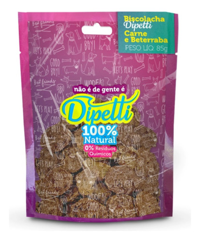 Petisco Para Cães Biscolacha Dipetti Carne E Beterraba 85g