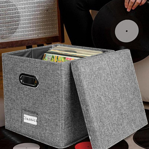 // 2025 Caixa Para Guardar Discos De Vinil Com Tampa E