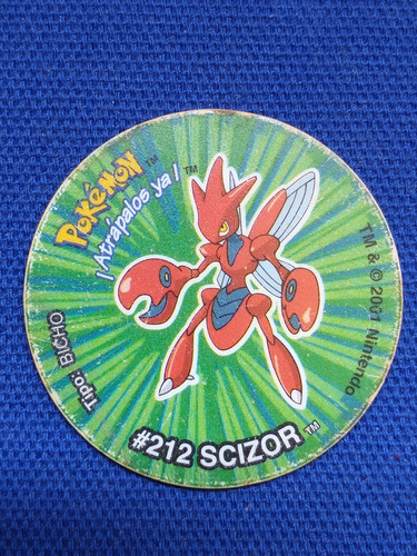 Tazos Pokémon ¡atrápalos Ya! #212 Scizor Sabritas 2001 Se