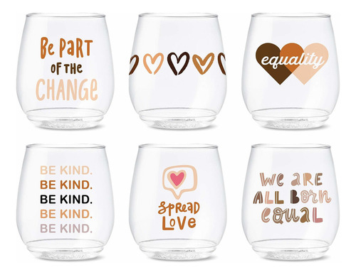 Pop 14oz Vino Equality  S  Set Of 6  Premium Quality  R...