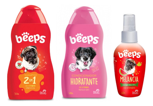 1 Shampoo Melancia 1 Condicionador 1 Colonia Melancia Beeps