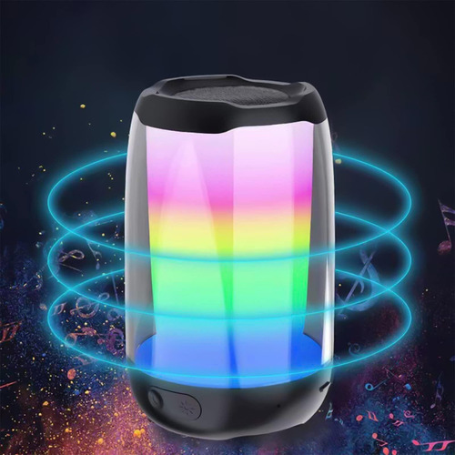 Altavoces Bluetooth Portátiles Con Luces Color Negro