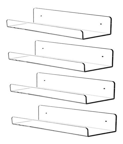 Estantes Flotantes De Acrilico Transparente De 4 Piezas, Es