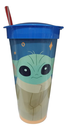 Vaso Plástico 2 En 1 Pote 220 Ml Vaso 540 Ml Baby Yoda