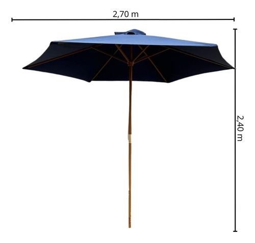 Ombrelone Central Importway Iwobcm-270az Madeira 2,70m Azul