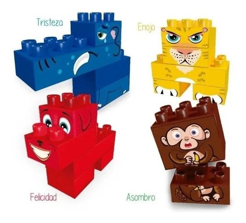 Bimbi Bloques Grandes De Animales Armar Descubrir Emociones