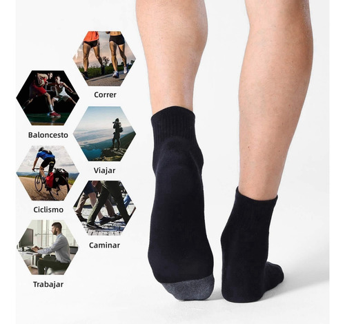 6 Pares Calcetines Deportivos Antideslizantes Largos Algodón