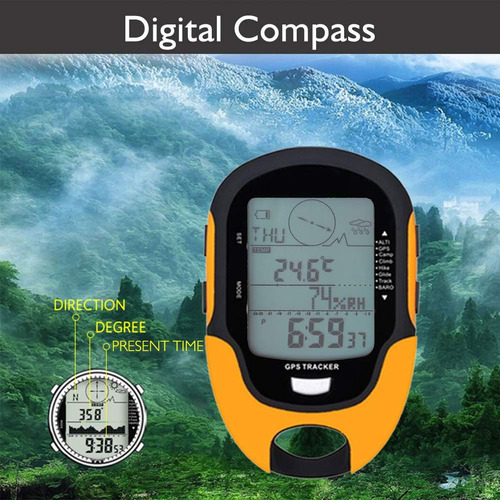 Navegador Gps Portátil Con Altímetro Y Barómetro De 10x5x2cm