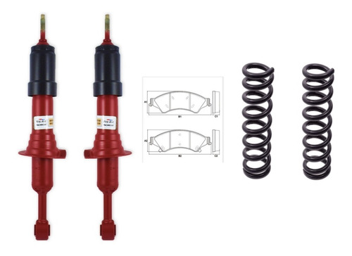 Kit 2 Amortiguadores Del+2 Espiral+pastill Ranger T6 2.2 4x4