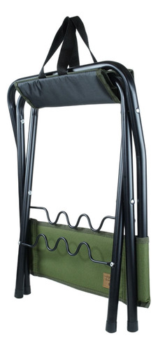Banqueta Dobrável Pesca Brasil Pescador C/ Suporte P/ Varas Cor Verde