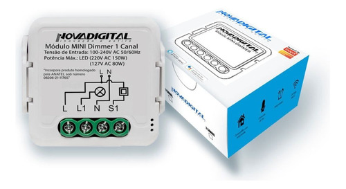 Relé Mini Dimmer 1 Canal Wifi Novadigital Tuya 