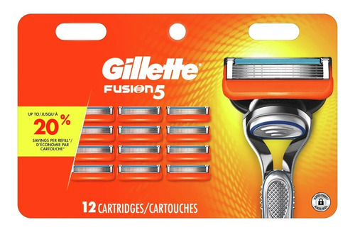 Cartucho Repuesto Gillette Fusion5 Pack 12 Unidades Original