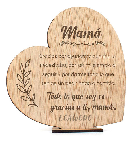 Tarjeta Regalo Dia La Madre Madera,regalo Postal Cumpleaños