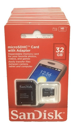 Memoria 32gb Sandisk Clase 4 Sellada Orignal Caja 25 Unidade