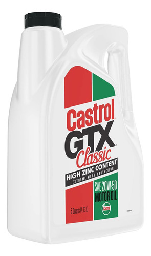 Aceite Castrol Gtx Classic 20w50 4.73l Alto En Zinc Tienda