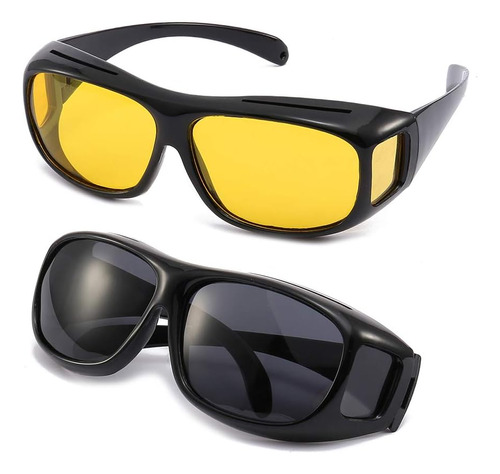 2 Paquetes De Gafas De Sol Unisex Hd Day Driving Uv400 Que S