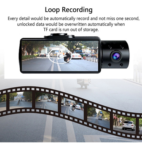 Pantalla Frontal Y Dash Cam De 3.16 Pulgadas De Alta Definic
