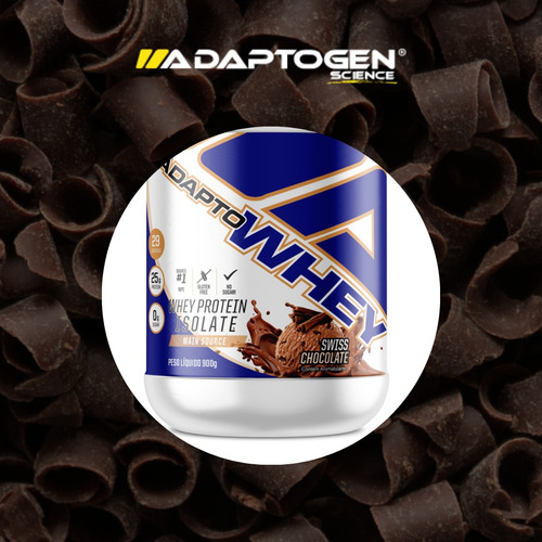 Adaptogen Science Suplemento Em Pó Adapto Whey Proteínas Sabor Swiss Chocolate 912g Em Pote De 912ml