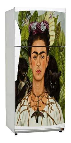 Vinilo Decorativo Heladera Frida Kahlo Autorretrato