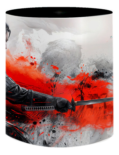 Caneca De Porcelana Onna Musha Mulher Samurai Japão 325ml