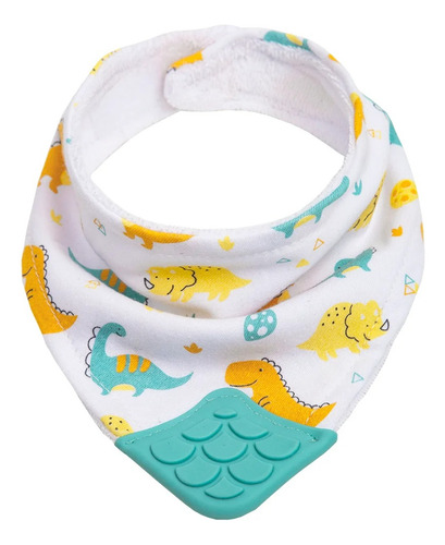 Bandana Babador Com Mordedor Divertido Dino Dinossauro Buba
