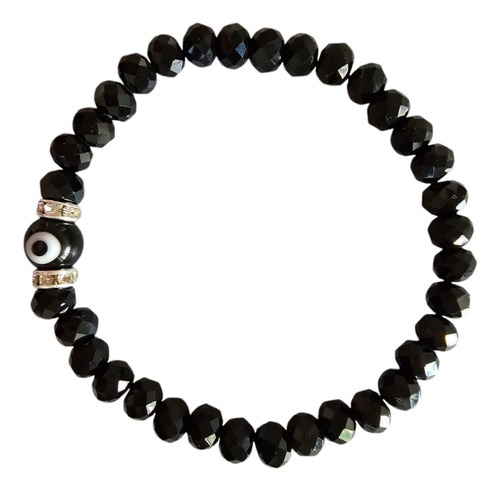 Pulsera Ojo Turco Nazar Envidia Amuleto Charm Cristal Negro Negro 8.5 Cm 17 Cm