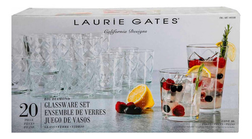 Juego De 20 Vasos Lurie Gates Class-verre-vidrio.