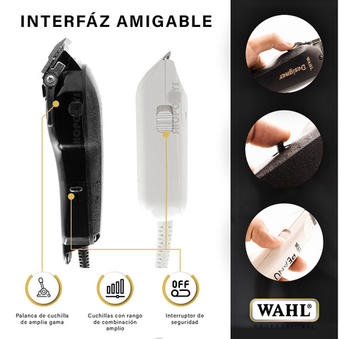 Combo Wahl Designer + Peanut Trimmer + Aceite Cuchillas Negro